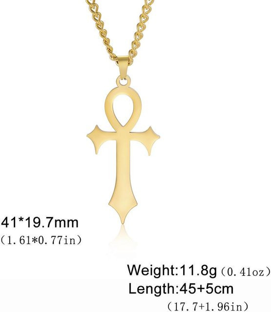 Halskette Ankh Kreuz, Edelstahl, 50 cm, Unisex - Bild 1