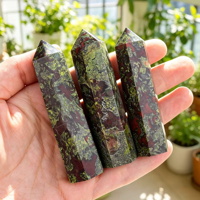 RYCRYSTAL Drachenblutstein Kristallspitze als sechseckiger Obelisk in Mehrfarbig, Höhe: 8 cm - Bild 3