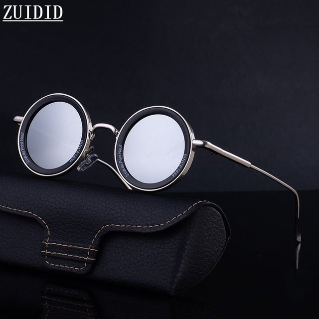 ZUIDID Runde Steampunk Sonnenbrille, Vollrand, Metal, Unisex - Bild 1