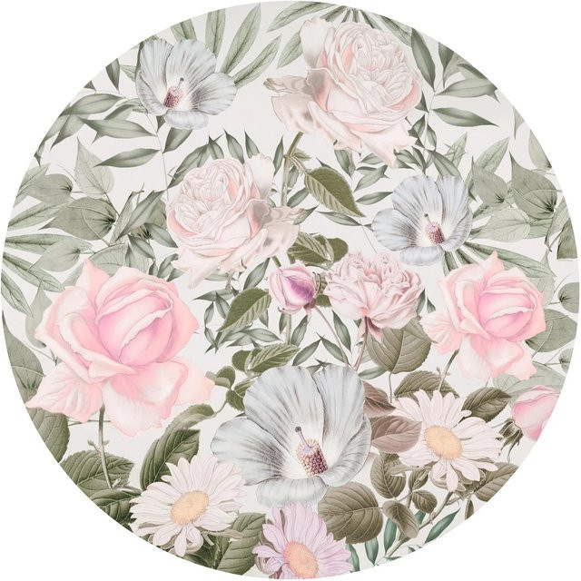 Komar Vliesfototapete Dot Daphne floral rund, Mehrfarbig, Durchmesser: 125 cm - Bild 1