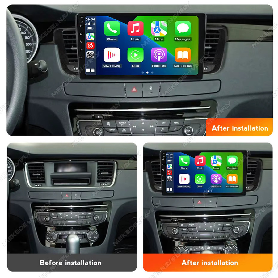MEKEDE 2 DIN Carplay Autoradio mit IPS Bildschirm und GPS Navigation für Peugeot 508 2011-2018 in Schwarz - Bild 2