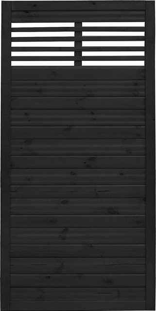 Sichtschutzzaun Element Nicea von Andrewex aus Kiefernholz in Anthrazit, H: 180 cm, B: 90 cm - Bild 1