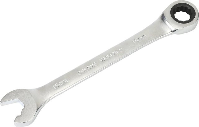 LUX-TOOLS Kombinations-Ratschenschlüssel aus Chrom-Vanadium in Silber, 15 mm - Bild 1