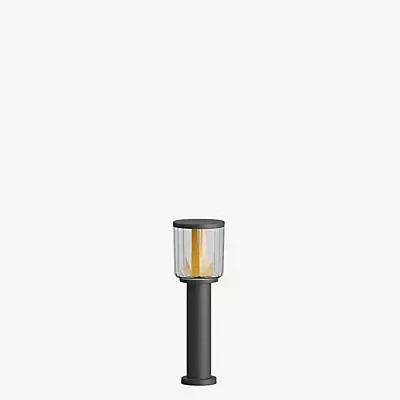 Bega 85541 LED Sockelleuchte in Schwarz mit transparentem Glas und Metallgehäuse