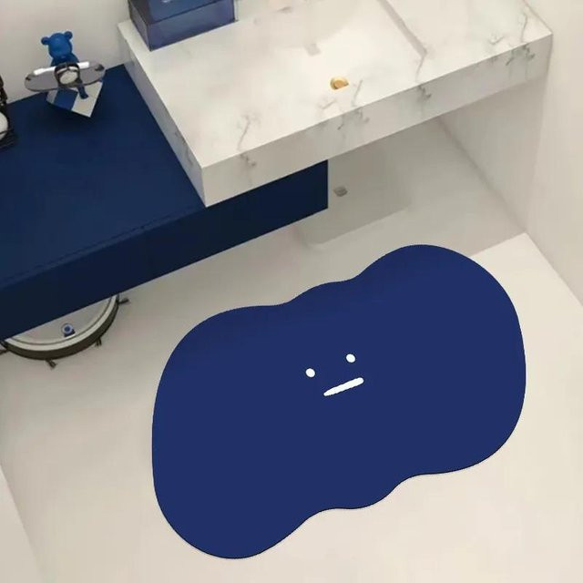 Saugfähige und rutschfeste Badezimmer-Fußmatte von Yiran Furniture in Blau, B/T: 40 x 60 cm - Bild 1