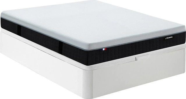 Ysmée Hybrid-Bett mit Matratze und Bettkasten in Weiß, B/T/H: 140 x 190 cm - Bild 1