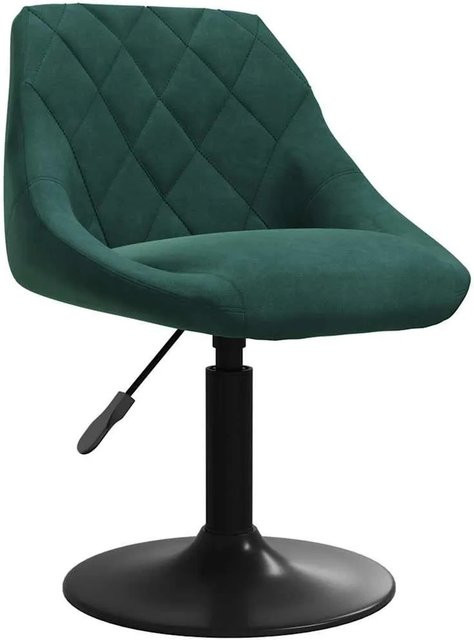 vidaXL Barhocker Dunkelgrün aus Samt mit 360 Grad Drehsitz und Stahlgestell B/T/H: 44,0 x 46,0 x 77,5 cm - Bild 1