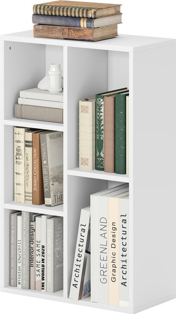 HOMCOM Bücherregal als modernes Standregal in Weiß für Wohnzimmer und Schlafzimmer - Bild 1