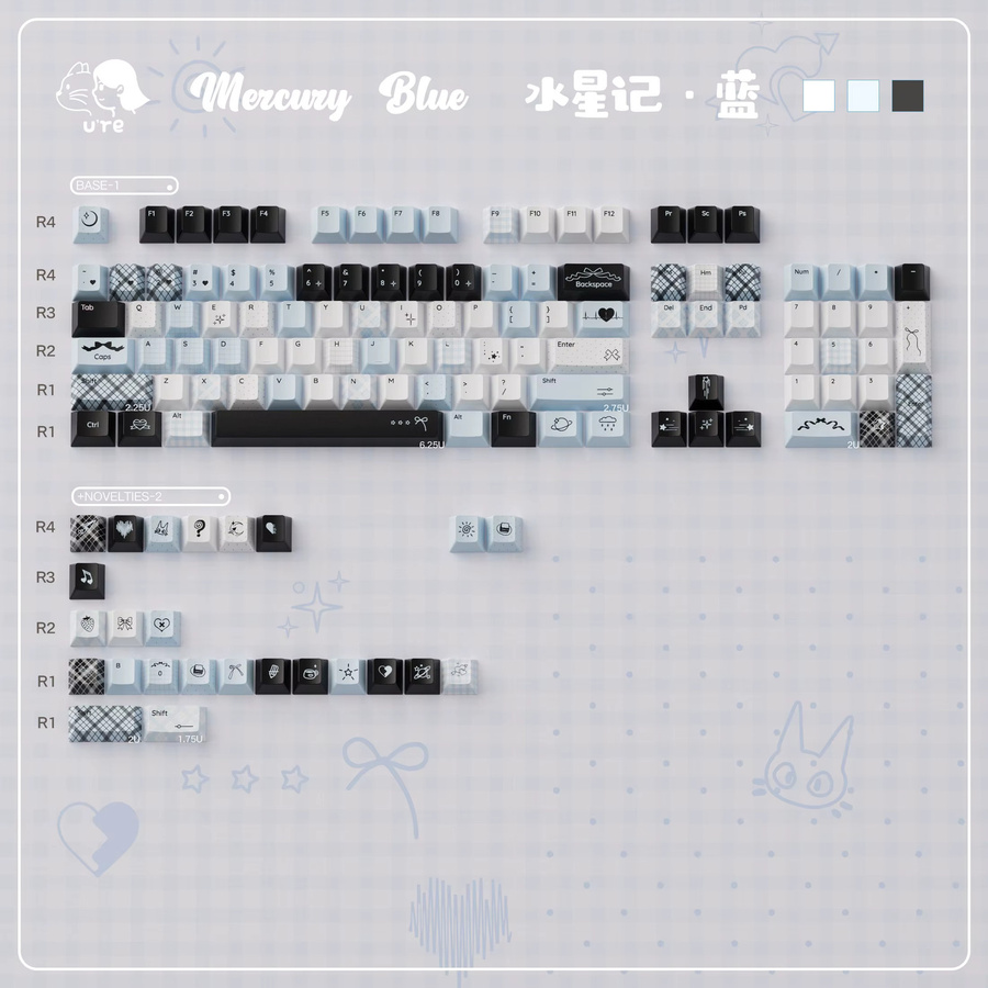 URE Gradient Blue Keycaps im Cherry Profile aus PBT mit Farbsublimation für mechanische MX-Tastaturen - Bild 6
