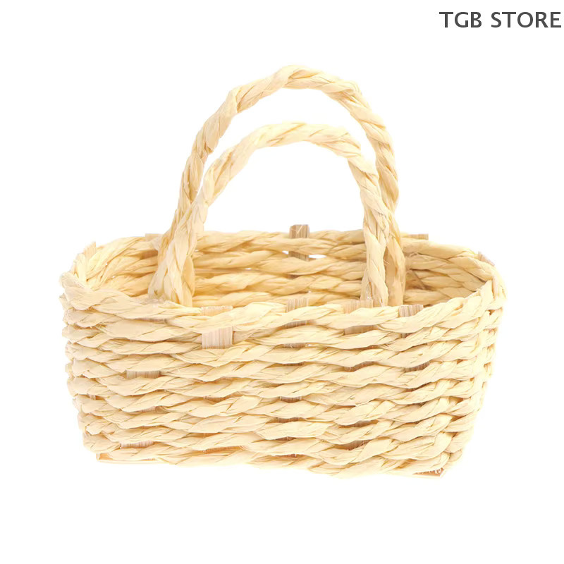 DIAPER&CORED Mini Rattan Korb Puppenhaus Miniatur, 1-teiliges Set - Bild 2