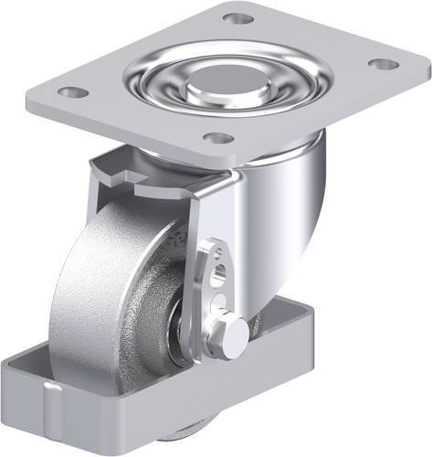 Blickle Stahlblech-Lenkrolle LH-G 100K-3-FS in Silber mit 100 mm Rad-Durchmesser und 400 kg Tragfähigkeit - Bild 1