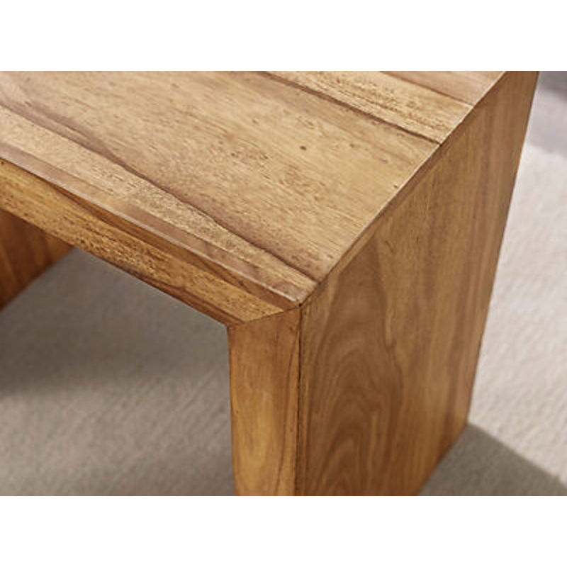 Wohnling Beistelltisch 3er-Set aus Akazie in Braun und Beige mit Holzmaserung - Bild 3