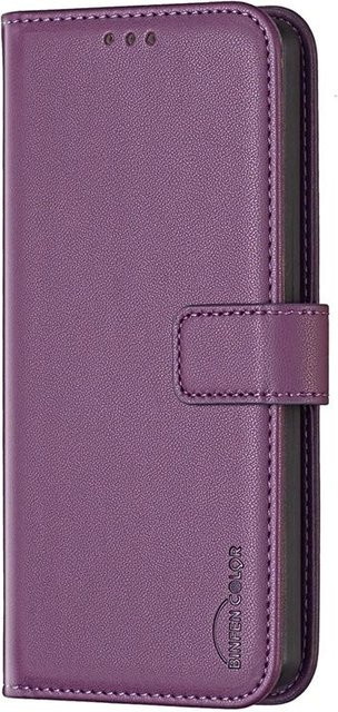 Lederhülle Flip Wallet Ständer für HMD Pulse Pro und HMD Pulse Plus in Multicolour und Purple - Bild 1