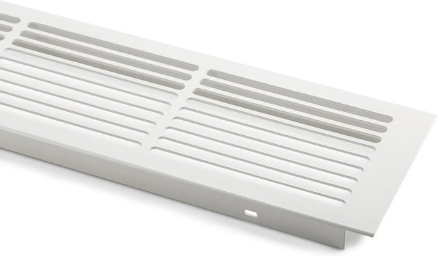 SO-TECH Lüftungsgitter aus Aluminium mit Schlitzlochung in Weiß, B: 50 cm x H: 8,6 cm - Bild 1