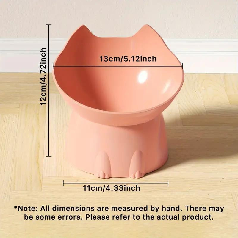 WhiskerWare Erhöhter Katzennapf aus Kunststoff mit geneigtem Rand für ergonomisches Fressen und Nackenschutz - Bild 1