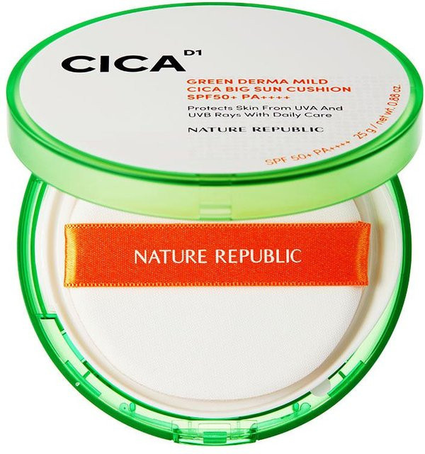 Nature Republic Green Derma Mild Cica Big Sun Cushion SPF50+, 25g - Bild 1