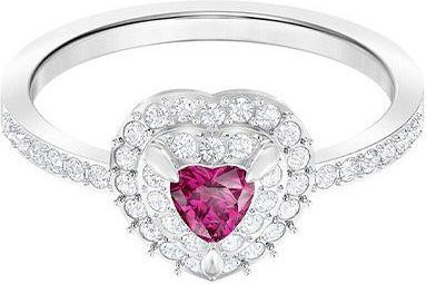 Swarovski Ring, Messing, Weiß, Kristall, Damen, Ringgröße 52 - Bild 1