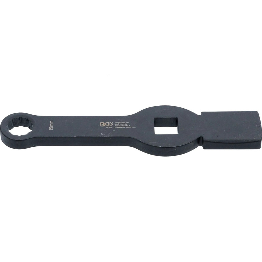 BGS Schlag-Ringschlüssel 3/4 Zoll Zwölfkant mit 2 Schlagflächen SW 19 mm in Schwarz - Bild 2