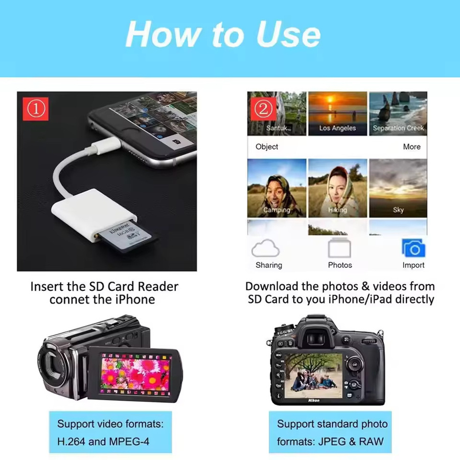 AEVYVKV 2-in-1 USB-C Kartenleser Adapter für SD und TF in Weiß für iPhone 15 16 17 iPad Pro und Macbook - Bild 4