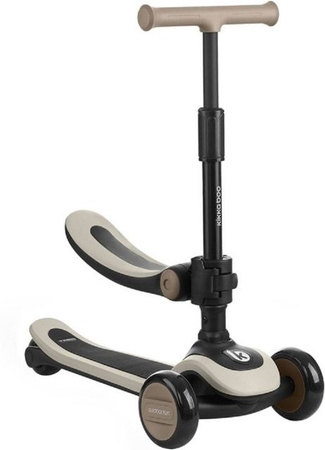 Kikkaboo Kinderroller Treo 2 in 1 Laufrad und Roller, faltbar und höhenverstellbar, beige