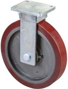 BS Rollen Schwerlast-Bockrolle in Rot mit Durchmesser 400 mm und Tragkraft 2500 kg, Platte B: 16,0 cm, T: 20,0 cm - Bild 1