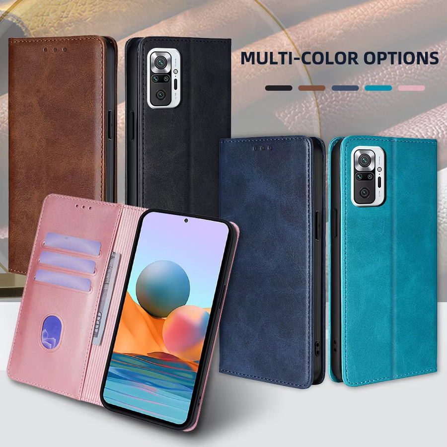 Retro Leder-Flipcase mit Magnetverschluss für Xiaomi Redmi Note 10 Pro Serie in Schwarz und Blau - Bild 6