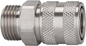 Riegler Schnellverschlusskupplung NW 7,2 aus Edelstahl 1.4305 in Silber mit G 1/4 AG - Bild 1