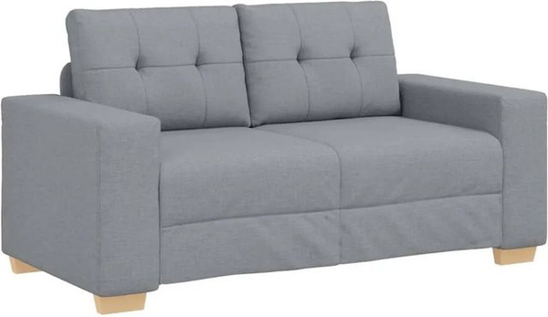 vidaXL Zweisitzer-Sofa in Hellgrau mit Stoffbezug und Armlehnen im modernen Design