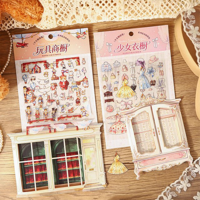 Amengguo Kawaii Scrapbook-Aufkleber Set mit Mädchen-Motiven, Mehrfarbig, Dekorative Bastelartikel für Planer und Fensterdekoration - Bild 1