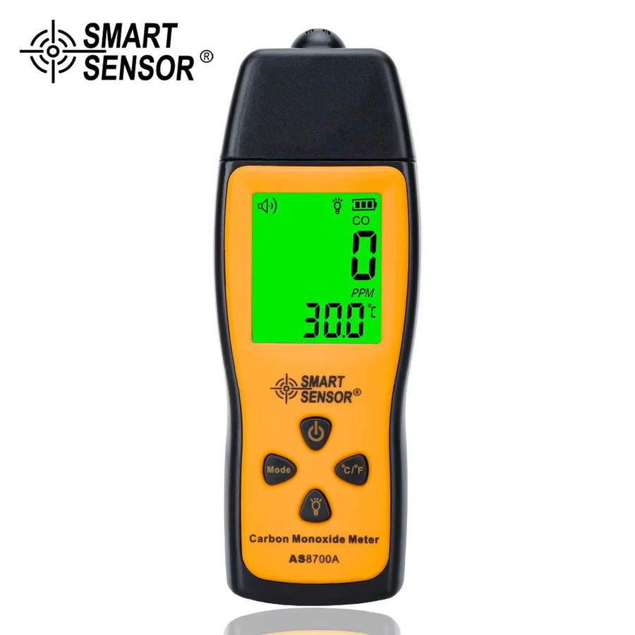 GVDA Kohlenmonoxid-Detektor in Gelb mit LCD-Bildschirm, hochpräziser Gas- und Rauchanalysator mit Ton- und Lichtalarm und tragbarer Luftqualitätstester (1000 ppm) - Bild 2