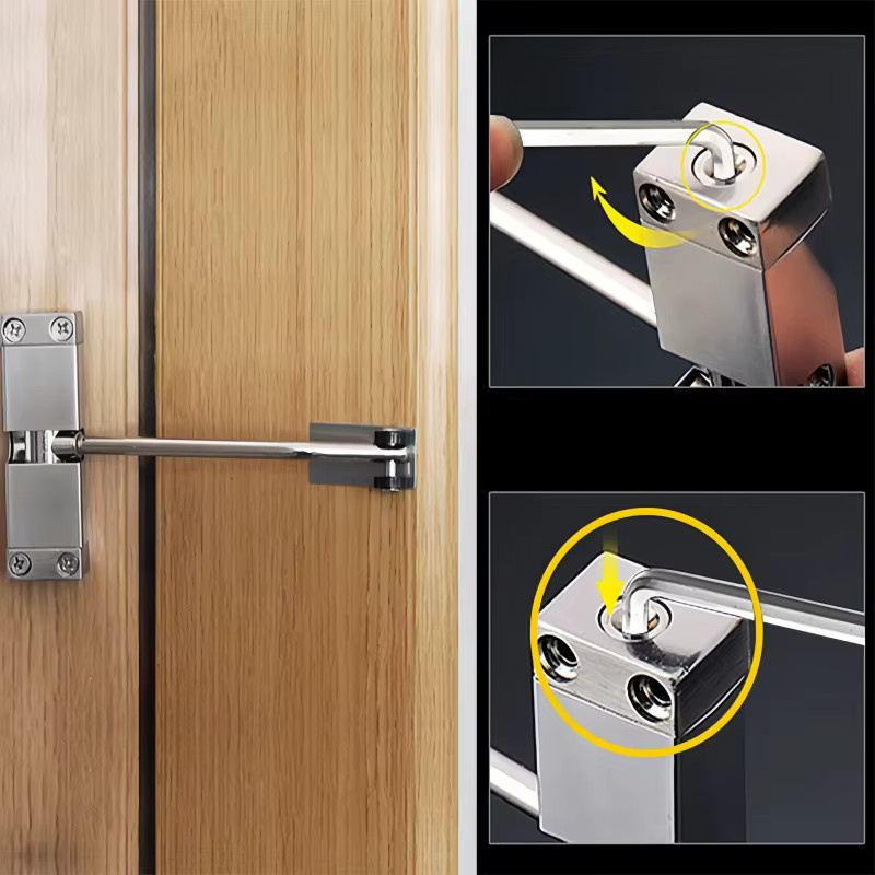 Automatischer Feder-Türschließer in Silber für Türen von 20–40 kg mit verstellbarer Schließkraft - Bild 3
