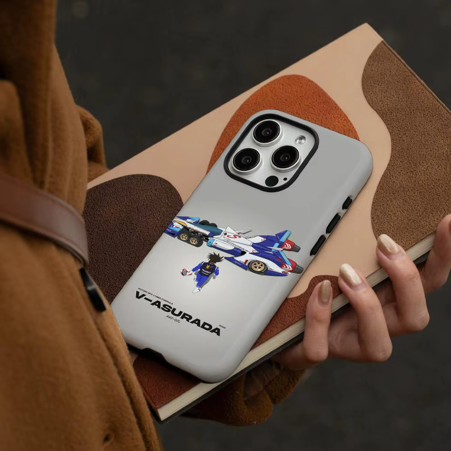 Future GPX Cyber F-Formula Handyhülle für iPhone 17 16 15 14 13 12 Pro Max Plus in Weiß und Grau mit glänzender HD-Doppelschicht-Flüssighartschale - Bild 2