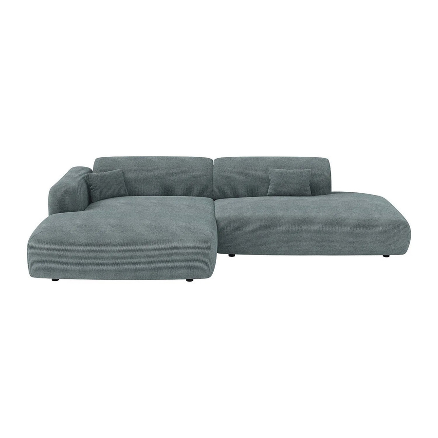 Maison Céphy Sofa Pogni in Blau, L-Form mit Cord-Bezug, Breite: 300 cm - Bild 2