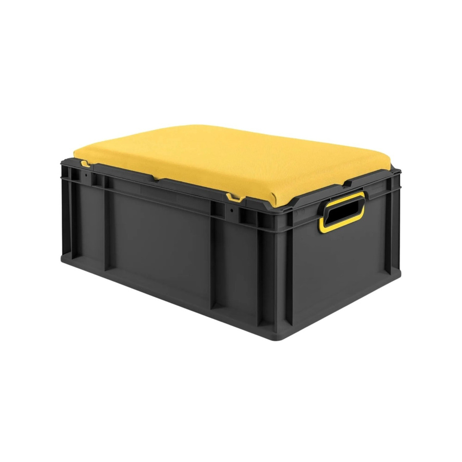 PROREGAL Eurobox Nextgen Seat Box Sitzbox Gelb-Schwarz H x B x T: 26,5 x 40 x 60 cm - Bild 2