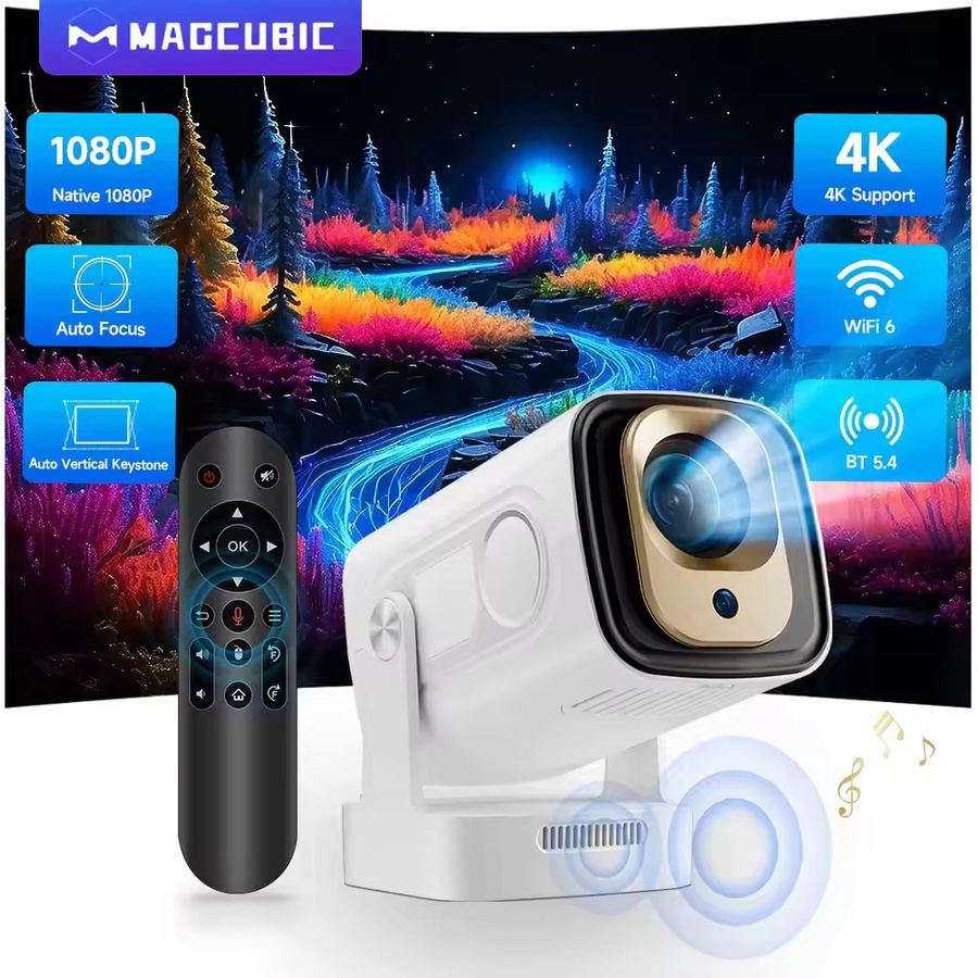 Magcubic HY310 Heim- und Outdoor-Filmprojektor in Weiß mit 4K Unterstützung, Native 1080P Auflösung, Autofokus, 330 ANSI Lumen, Dual WLAN und Bluetooth 5.4 mit Sprachsteuerung und Air Mouse - Bild 6