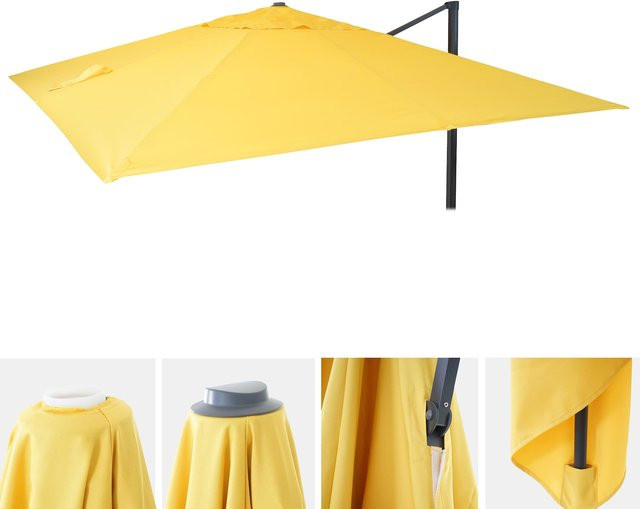 Ersatzbezug für Luxus-Ampelschirm MCW-A96 in Gelb, Polyester, B/T/H: 3,5 x 3,5 x 4,95 m - Bild 1