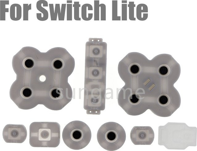 OCGAME Ersatz-JoyCon-Tasten Set mit leitfähigem Klebstoff und Gummi-Tastenpad für Nintendo Switch Lite in Grau - Bild 1