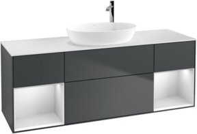 V&B Waschtischunterschrank Finion in Grau lackiert, Breite: 160 cm, Tiefe: 50,1 cm, Höhe: 50,1 cm - Bild 1