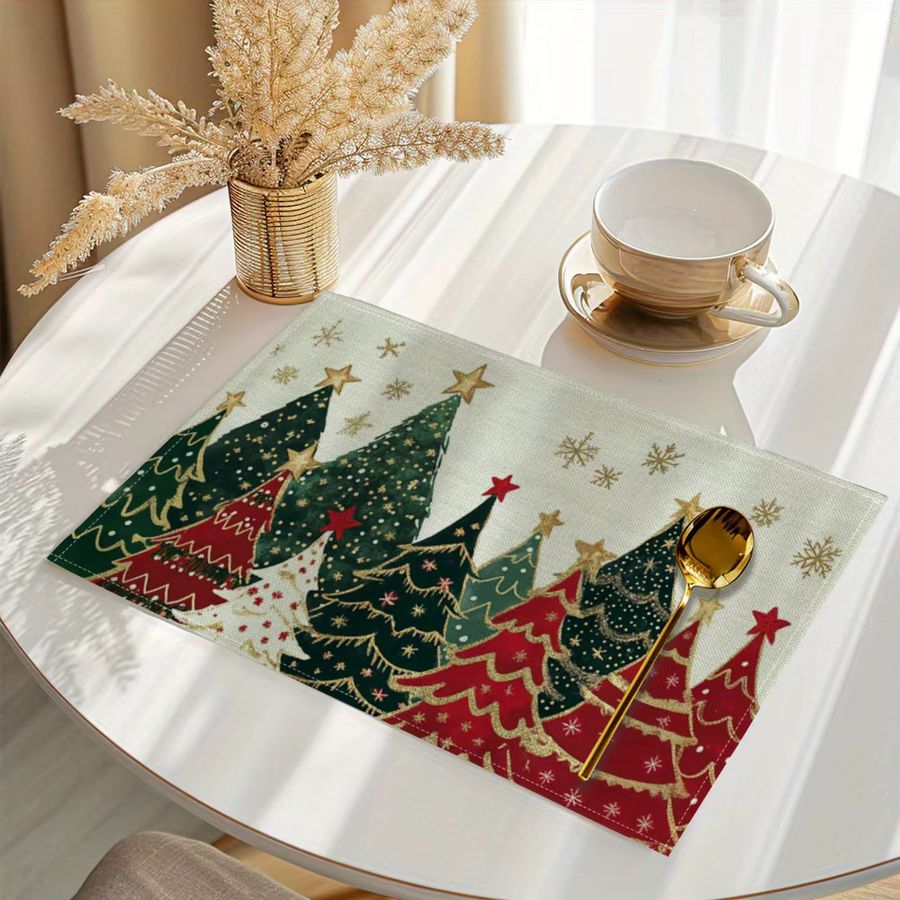 VIKAMA Christmas Limited Edition wasserfeste Tischdecke mit Servietten und Weihnachtsbaumschmuck - Bild 4