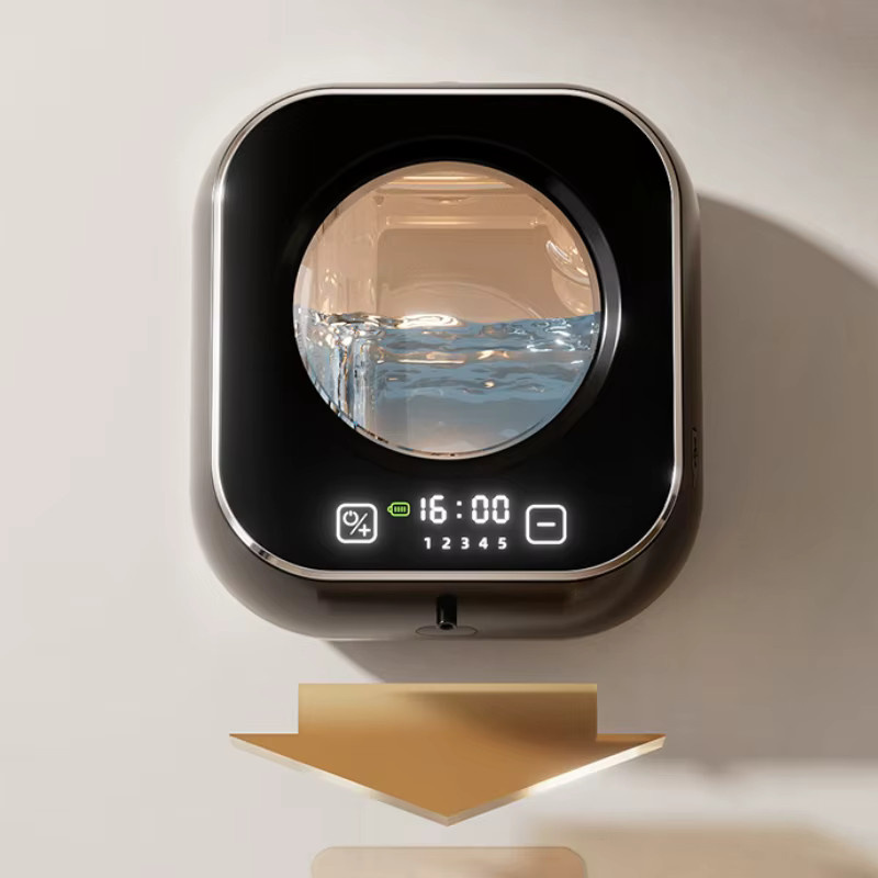 Sarmocare Automatischer Seifenspender zur Wandmontage mit berührunglosem Sensor, wiederaufladbar, LED-Intelligenzreinigung, Schwarz - Bild 4