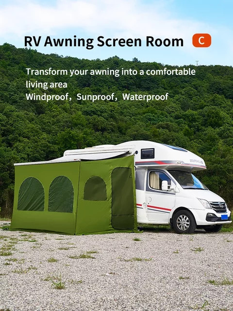 Camperig Wohnwagen-Markisenzelt als Sichtschutz und Sonnenschutz für dein Wohnmobil in Grün - Bild 1