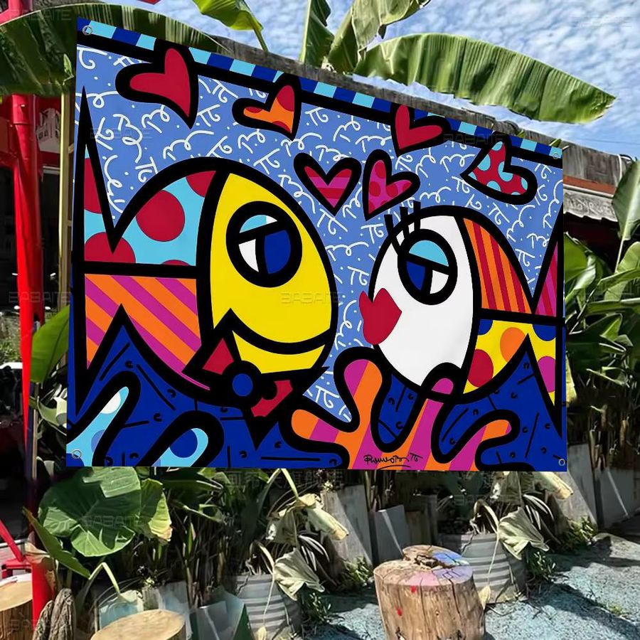 Britto Art Cartoon Flagge Wandbehang Multicolor als Wanddekoration - Bild 2