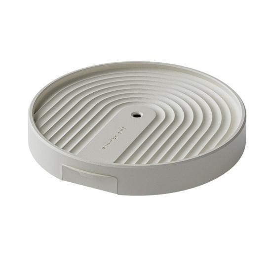Hercules Rollender Pflanzenroller Runder Pflanzenteller mit Verstecktem Ablaufreservoir und Bremsrollen in Khaki/Beige für Innen- und Außenbereich - Bild 6