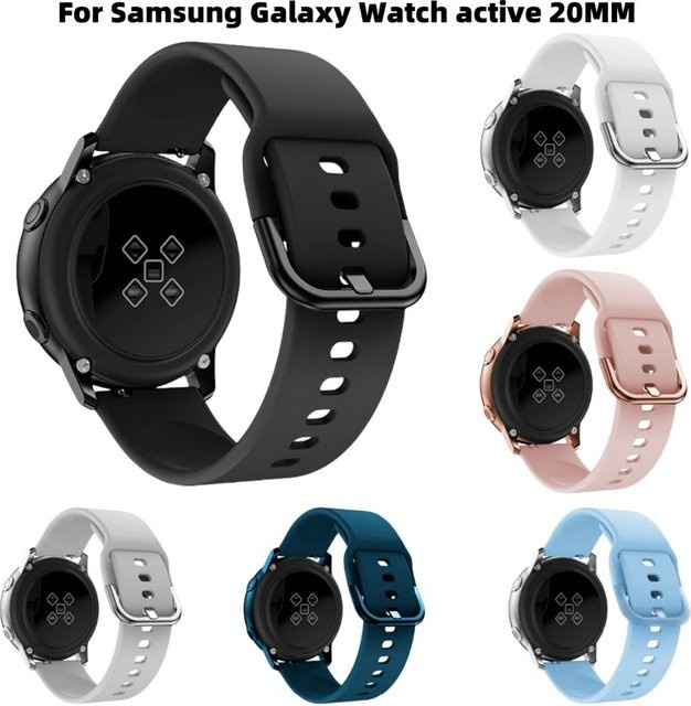 JBAILI Uhrenarmband Silikon, 20 mm, Schwarz, Unisex - Bild 1