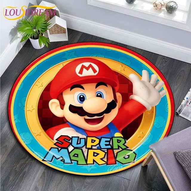 Runder Teppich mit Cartoon Mario Bros Motiv von new Yunheng, Mehrfarbig, Durchmesser: 60 cm - Bild 1