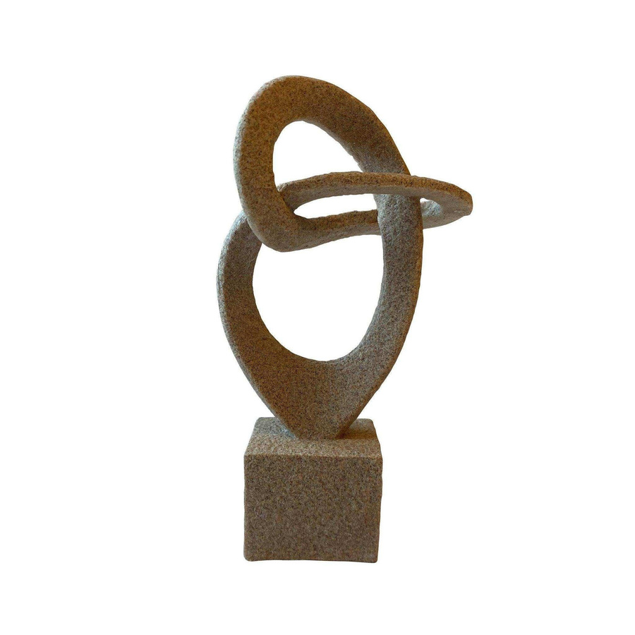 House of Nature Deko-Figur zwei verflochtene Kreise aus Polyresin, modern, beige, Höhe: 20 cm - Bild 1