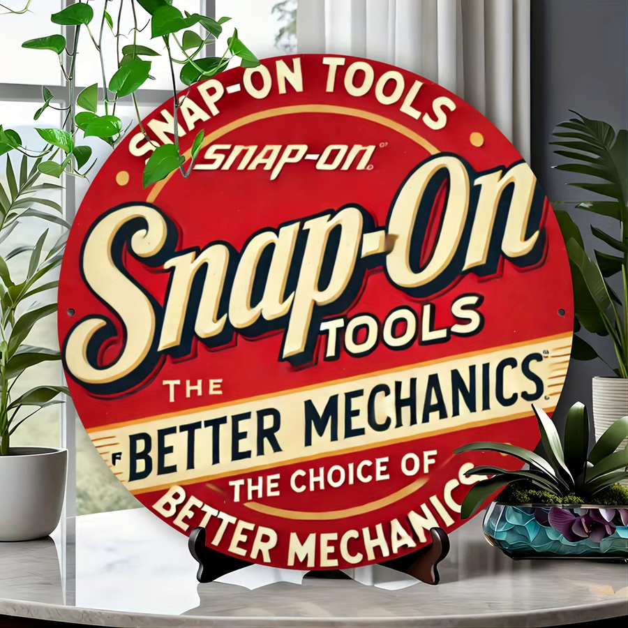 Snap-On Tools Vintage-Metallschild Retro-Wanddekoration aus Aluminium mit The Better Mechanics Design in Rot, Durchmesser: 20 cm - Bild 4