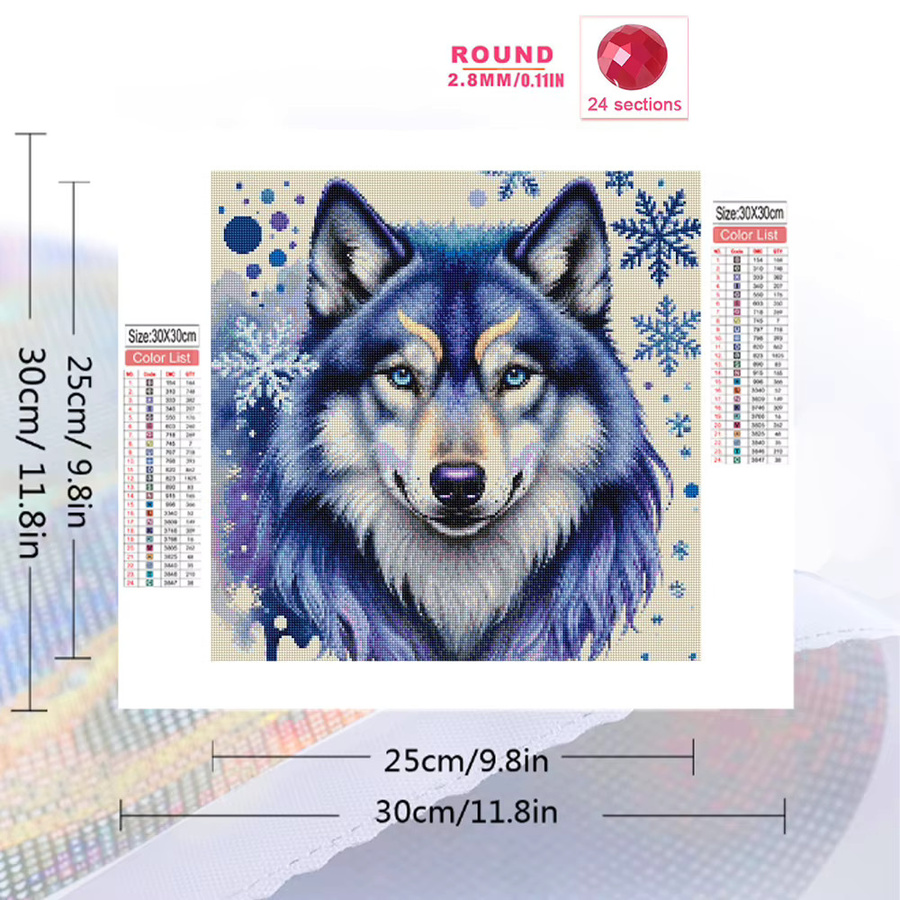 Momoart Diamantmalerei Wolf DIY Acryl-Mosaik-Set in Multicolour für Anfänger - Bild 2