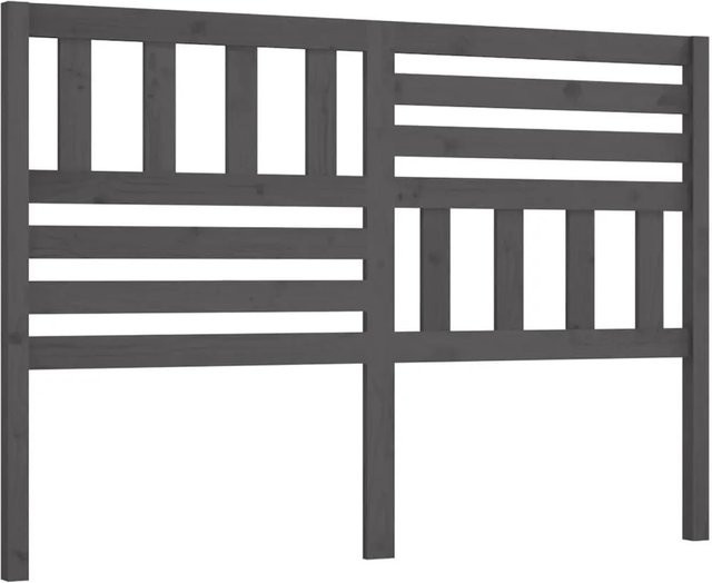 vidaXL Kopfteil aus Kiefer-Massivholz in Grau, rustikales Design, B/T/H: 156 x 4 x 100 cm - Bild 1