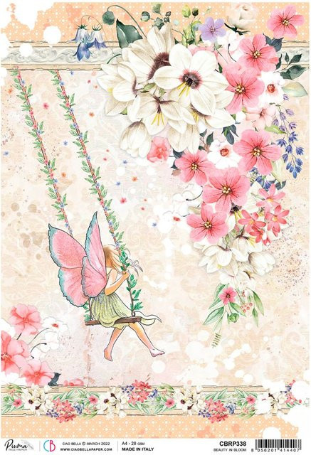 Motiv-Strohseide Ciao Bella Beauty in Bloom in Pink und Rosé, Format A4 - Bild 1